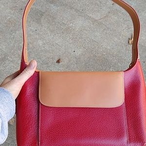 Tusk leather bag, Purse, red and tan